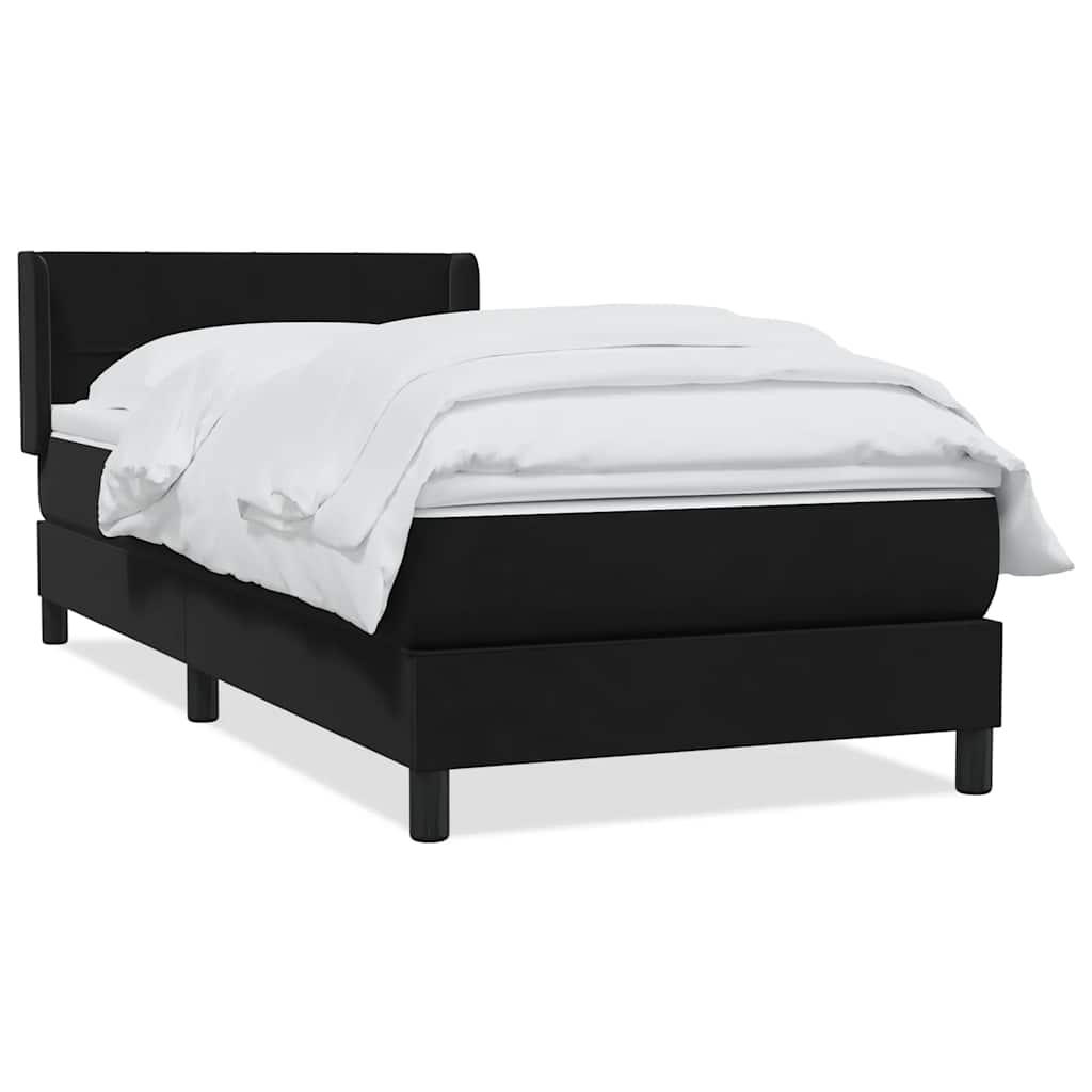 Boxspring met matras fluweel zwart 100x210 cm