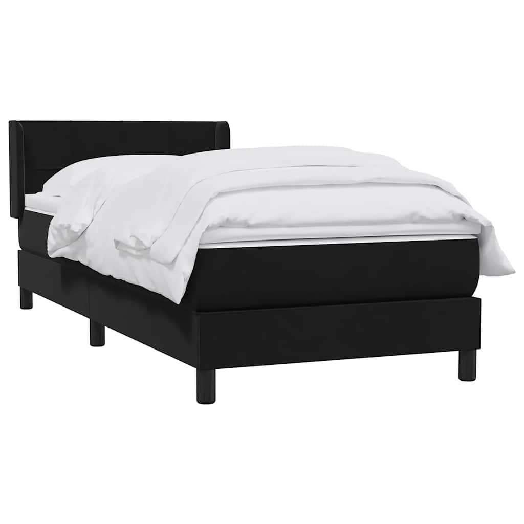 Boxspring met matras fluweel zwart 100x210 cm