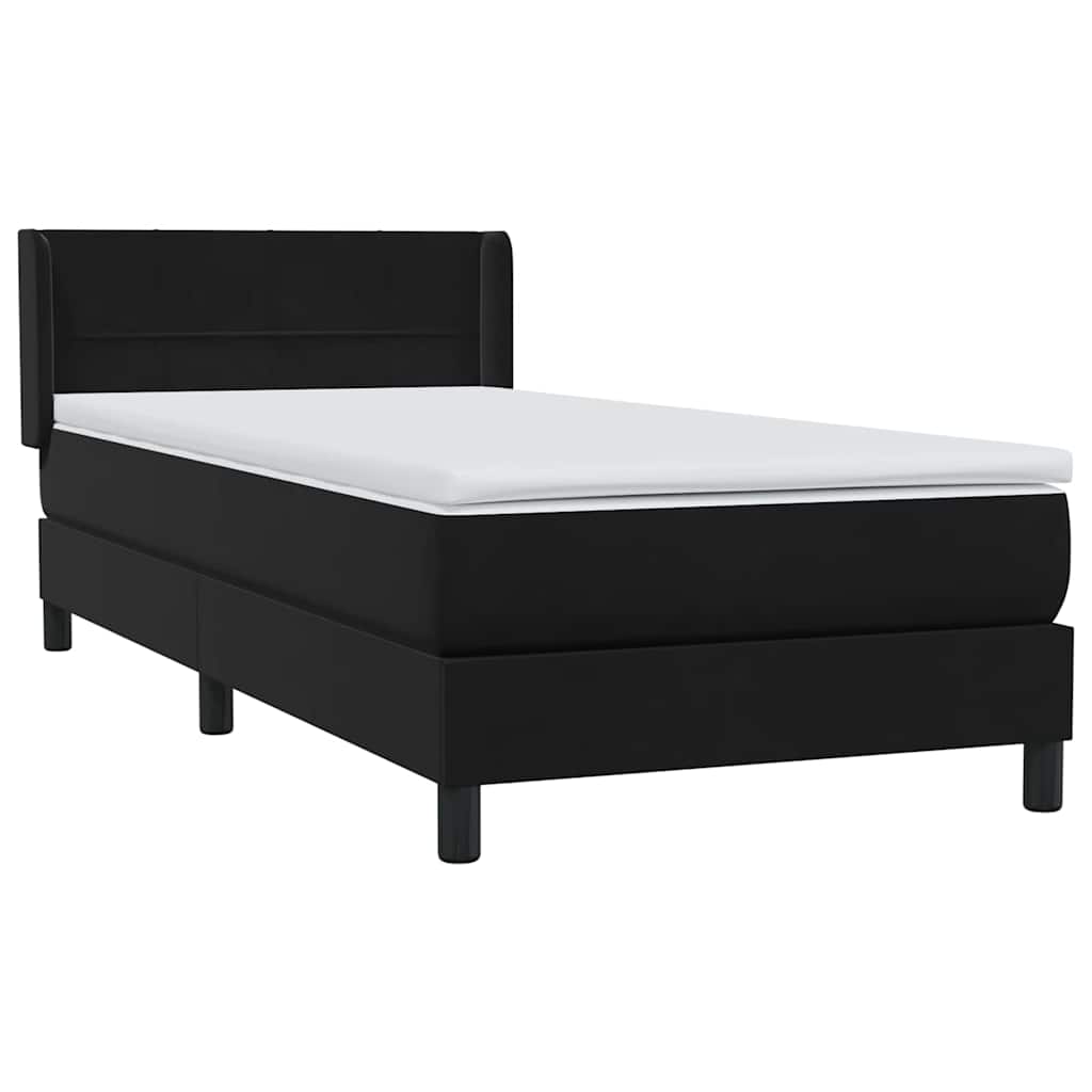 Boxspring met matras fluweel zwart 100x210 cm