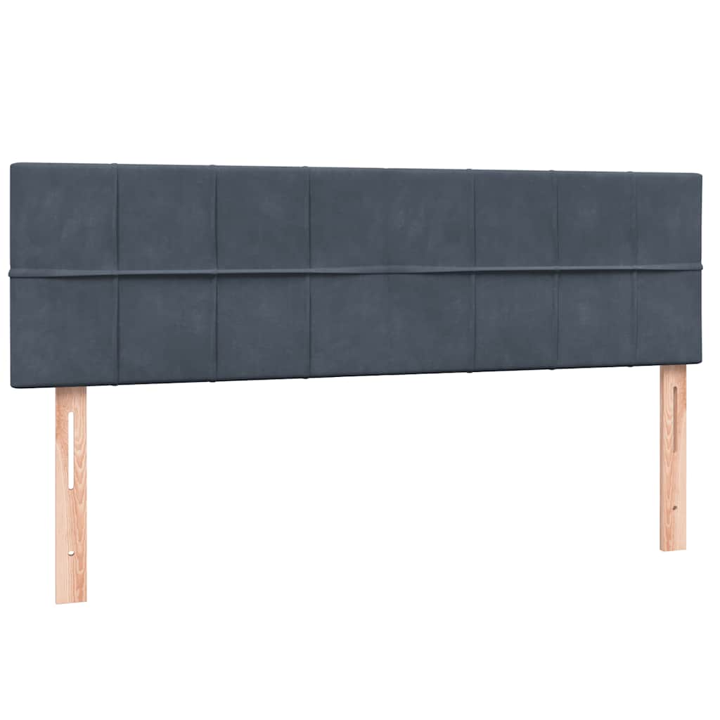 Boxspring met matras fluweel donkergrijs 140x210 cm