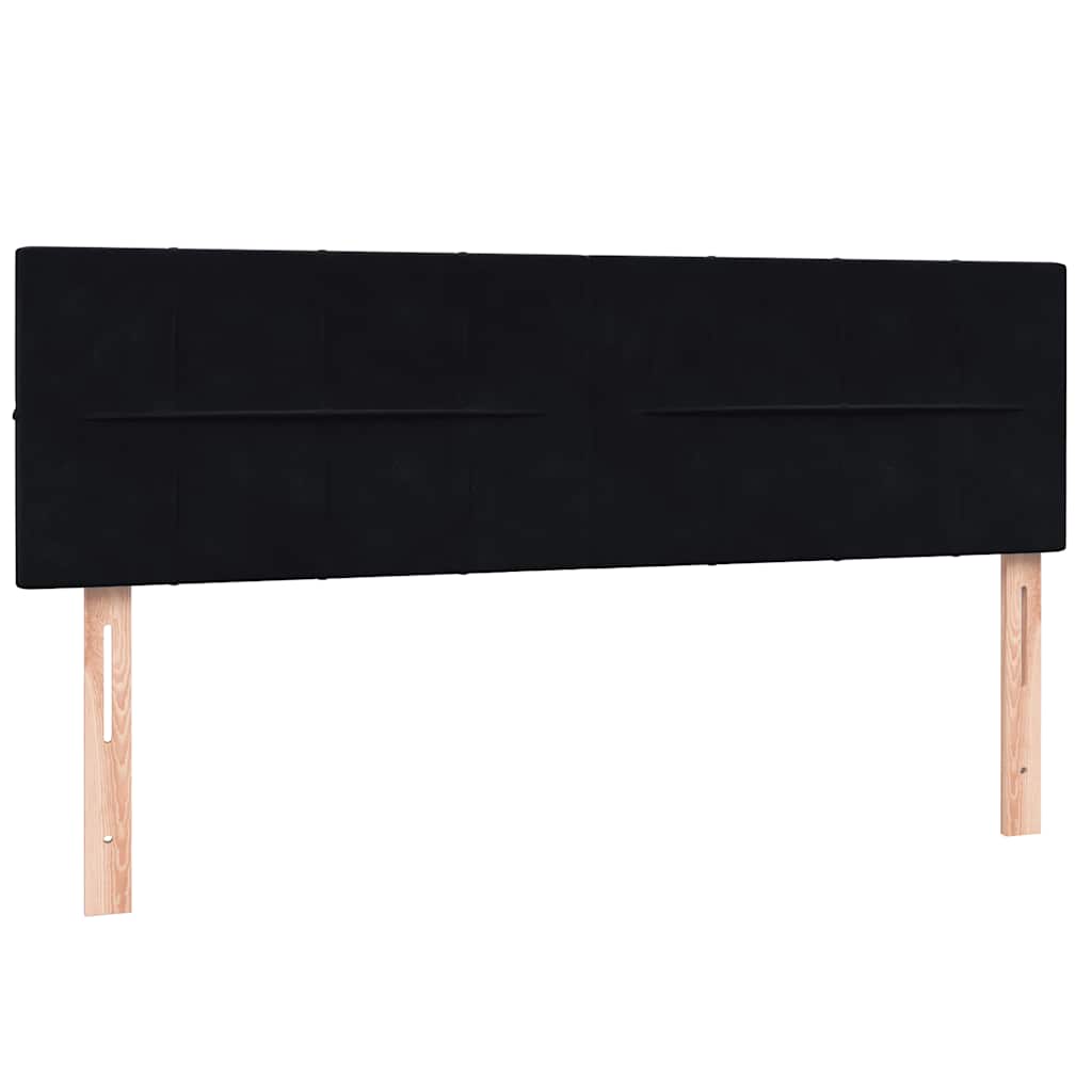 Boxspring met matras fluweel zwart 140x210 cm