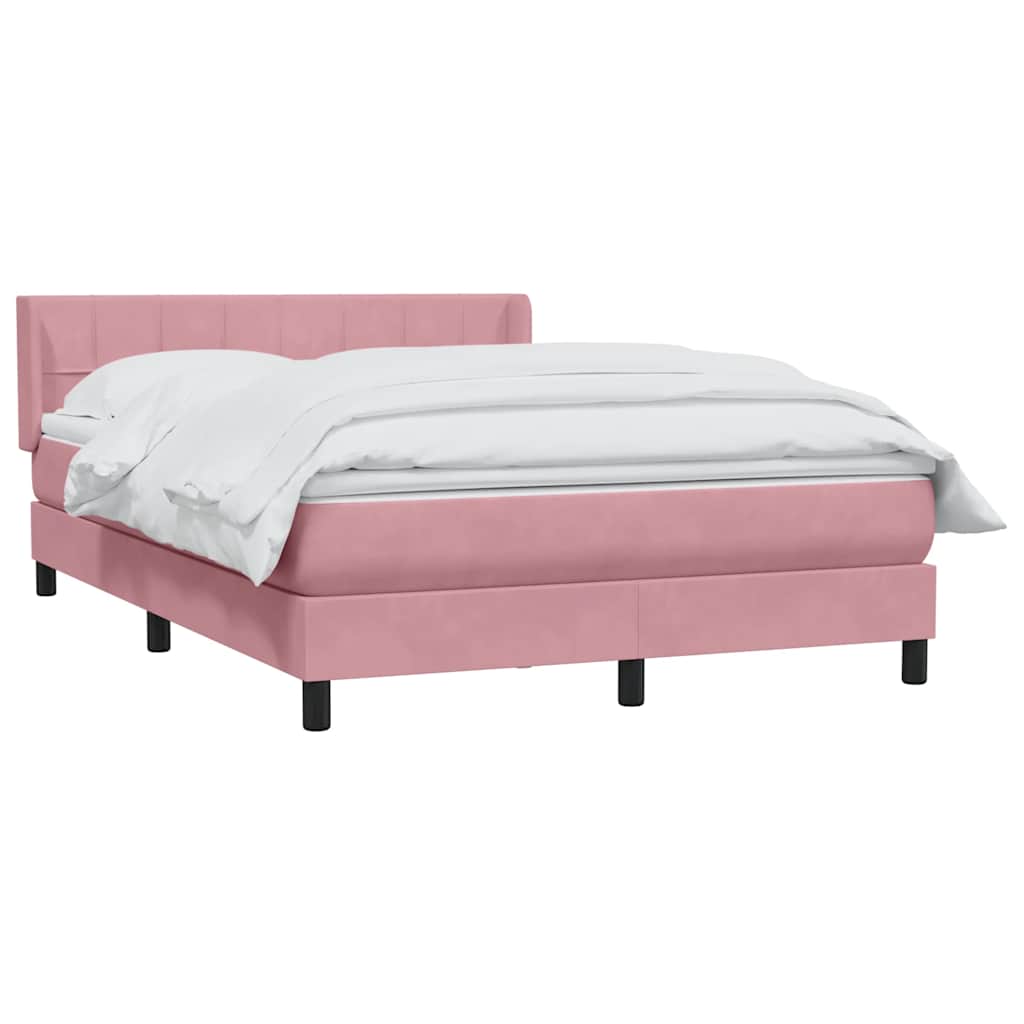 Boxspring met matras fluweel roze 140x210 cm is nu te koop bij PeponiXL, paradijselijk wonen!