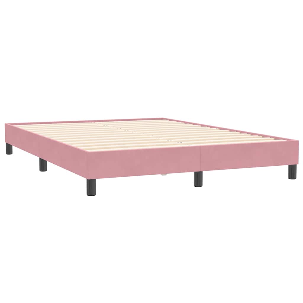 Boxspring met matras fluweel roze 140x210 cm is nu te koop bij PeponiXL, paradijselijk wonen!