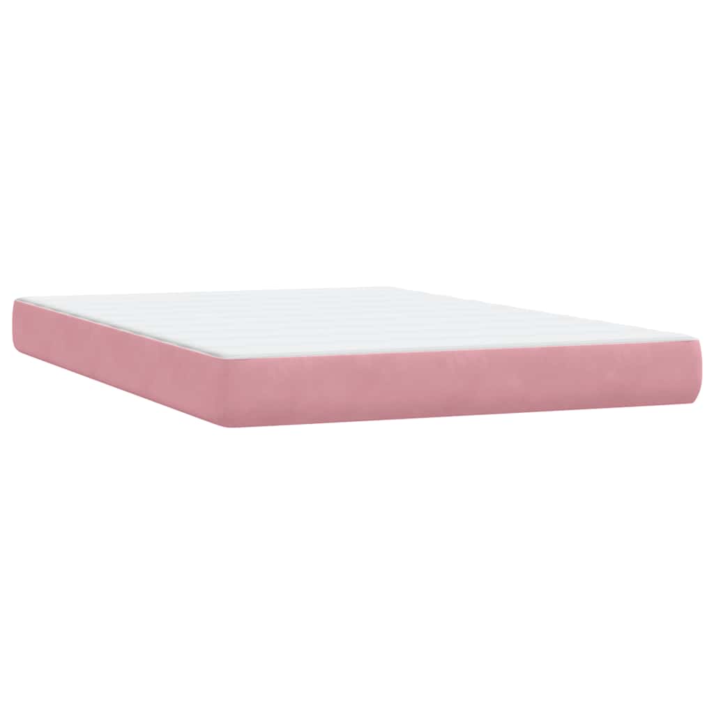 Boxspring met matras fluweel roze 140x210 cm is nu te koop bij PeponiXL, paradijselijk wonen!