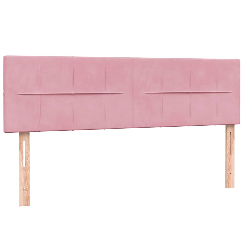 Boxspring met matras fluweel roze 140x210 cm is nu te koop bij PeponiXL, paradijselijk wonen!