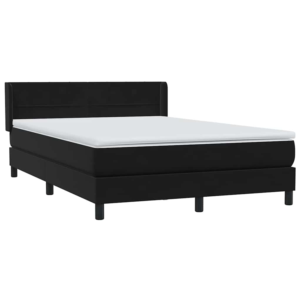 Boxspring met matras fluweel zwart 160x210 cm is nu te koop bij PeponiXL, paradijselijk wonen!