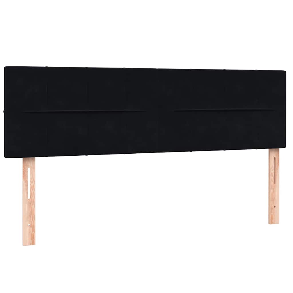 Boxspring met matras fluweel zwart 160x210 cm is nu te koop bij PeponiXL, paradijselijk wonen!