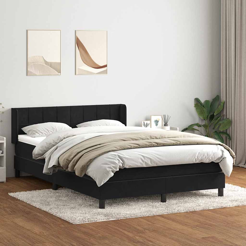 Boxspring met matras fluweel zwart 160x210 cm is nu te koop bij PeponiXL, paradijselijk wonen!