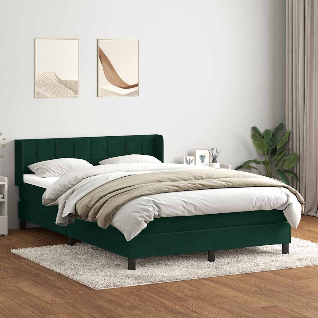 Boxspring met matras fluweel donkergroen 160x210 cm is nu te koop bij PeponiXL, paradijselijk wonen!