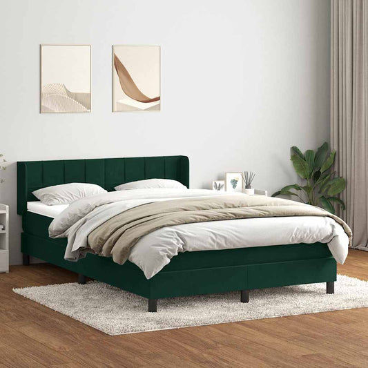 Boxspring met matras fluweel donkergroen 160x210 cm is nu te koop bij PeponiXL, paradijselijk wonen!