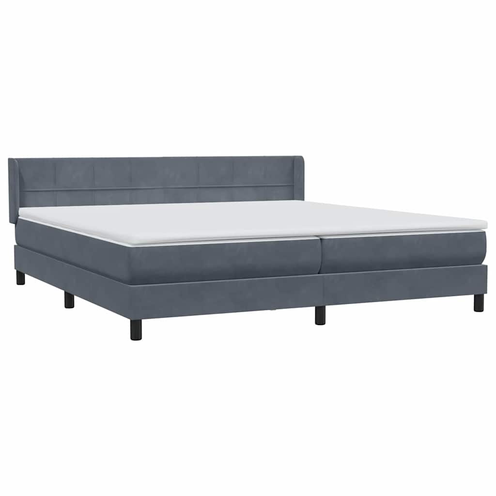 Boxspring met matras fluweel donkergrijs 180x210 cm is nu te koop bij PeponiXL, paradijselijk wonen!
