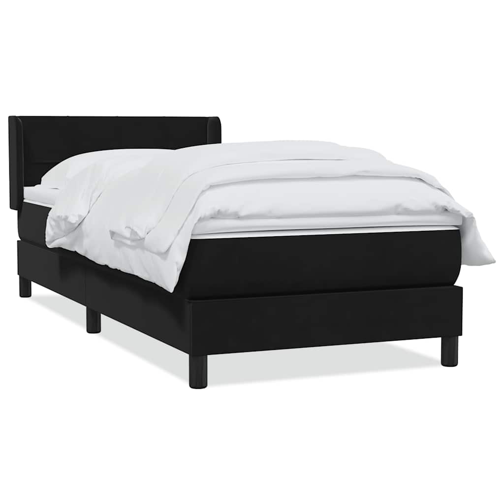Boxspring met matras fluweel zwart 80x220 cm is nu te koop bij PeponiXL, paradijselijk wonen!