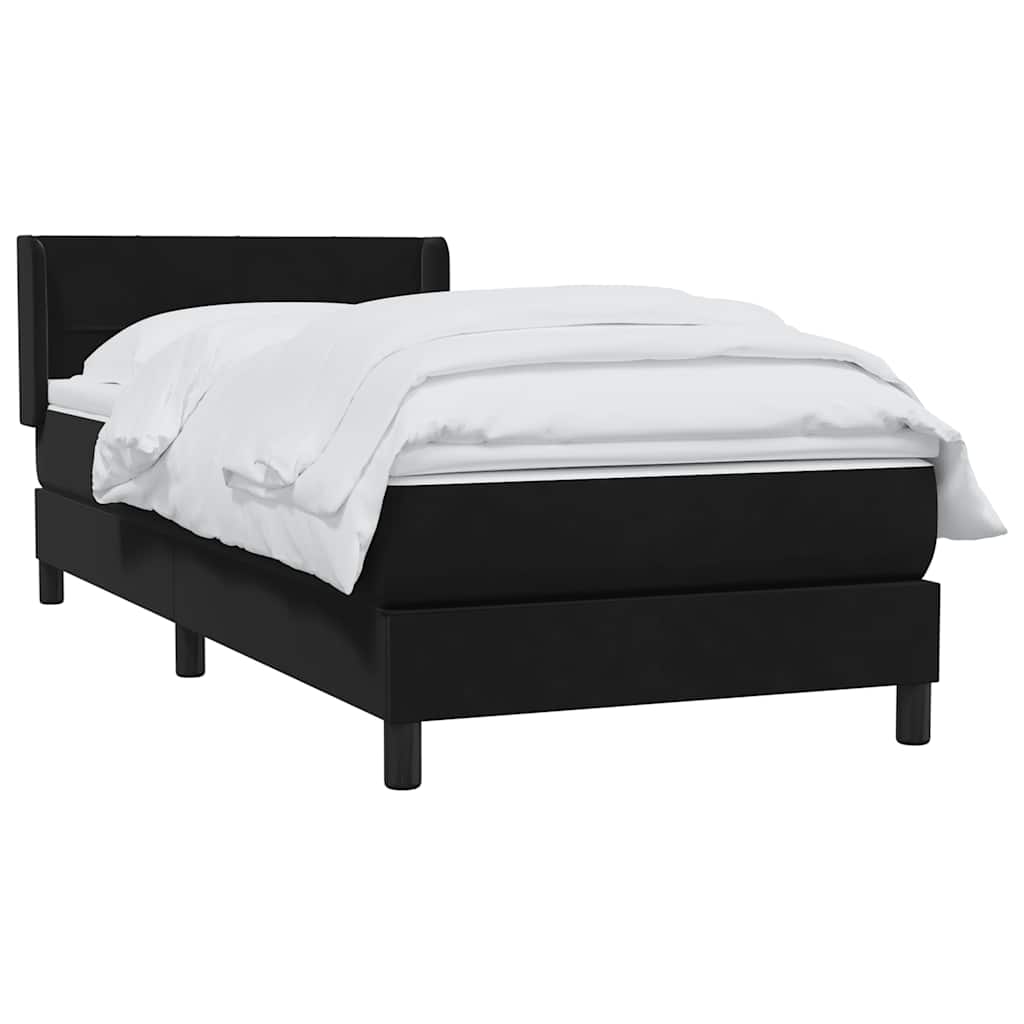 Boxspring met matras fluweel zwart 80x220 cm is nu te koop bij PeponiXL, paradijselijk wonen!