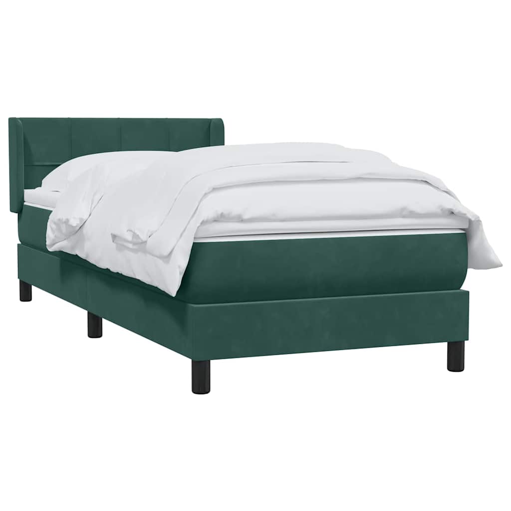 Boxspring met matras fluweel donkergroen 80x220 cm is nu te koop bij PeponiXL, paradijselijk wonen!