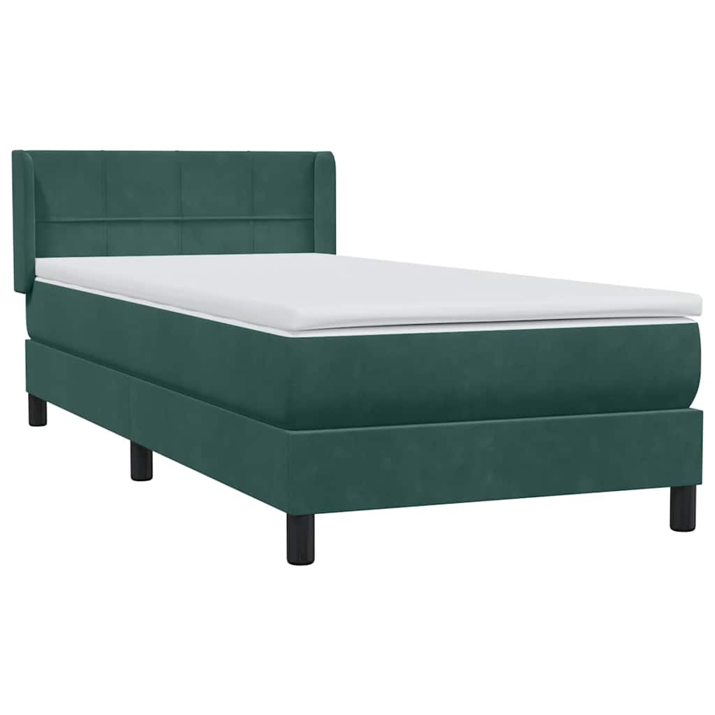 Boxspring met matras fluweel donkergroen 80x220 cm is nu te koop bij PeponiXL, paradijselijk wonen!