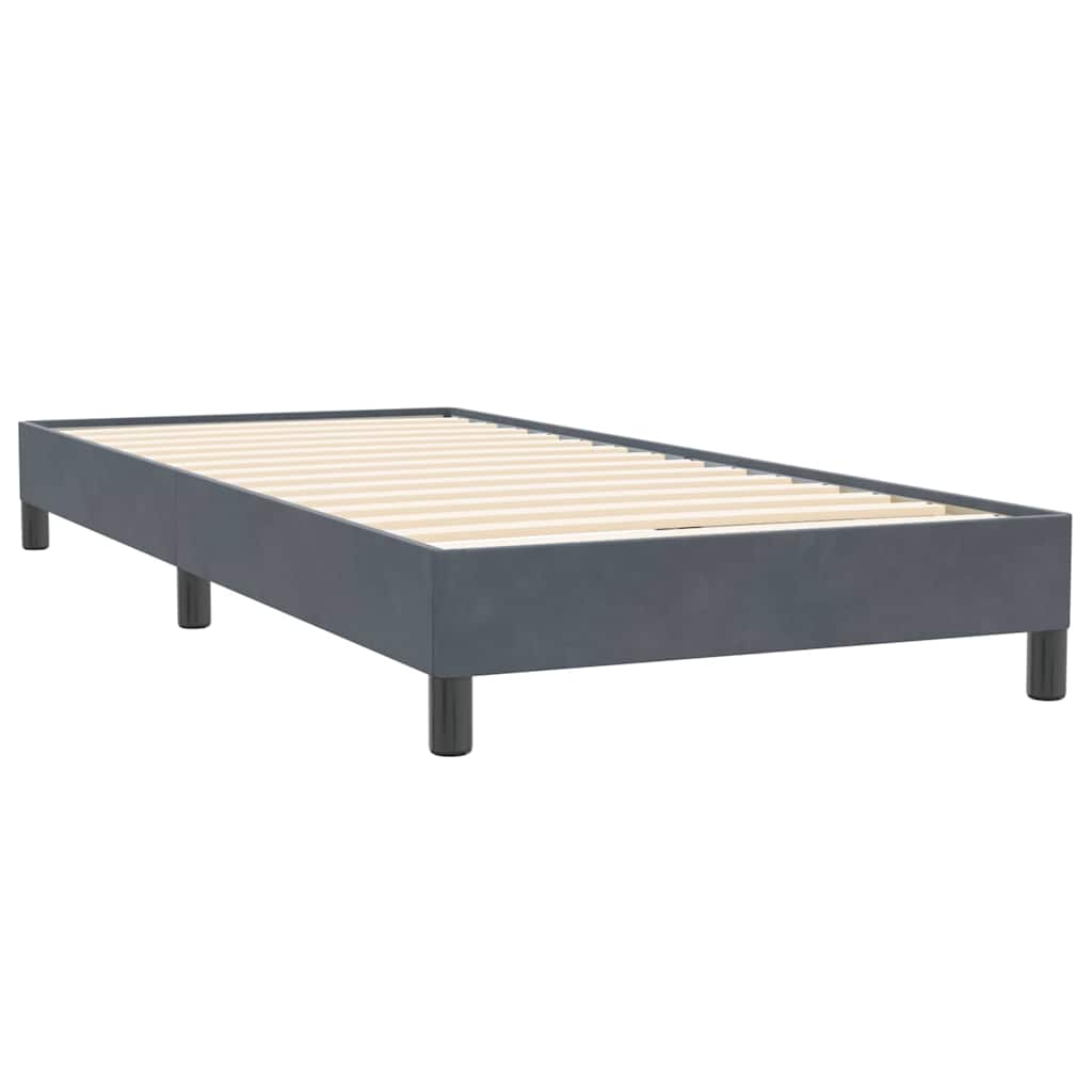 Boxspring met matras fluweel donkergrijs 90x220 cm is nu te koop bij PeponiXL, paradijselijk wonen!