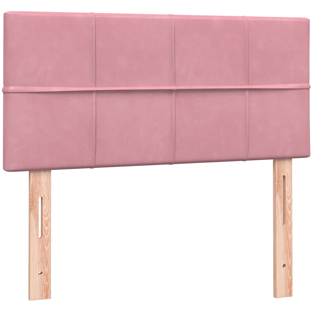 Boxspring met matras fluweel roze 100x220 cm is nu te koop bij PeponiXL, paradijselijk wonen!
