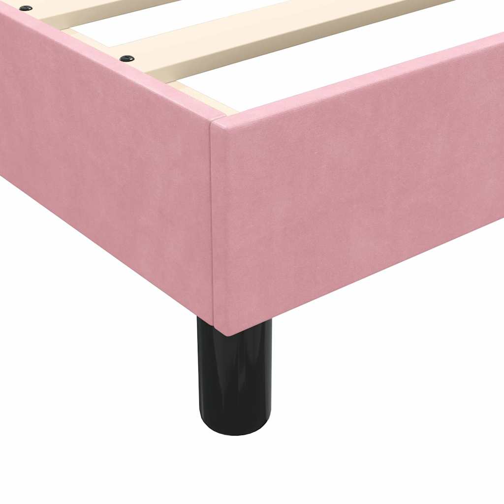 Boxspring met matras fluweel roze 100x220 cm is nu te koop bij PeponiXL, paradijselijk wonen!