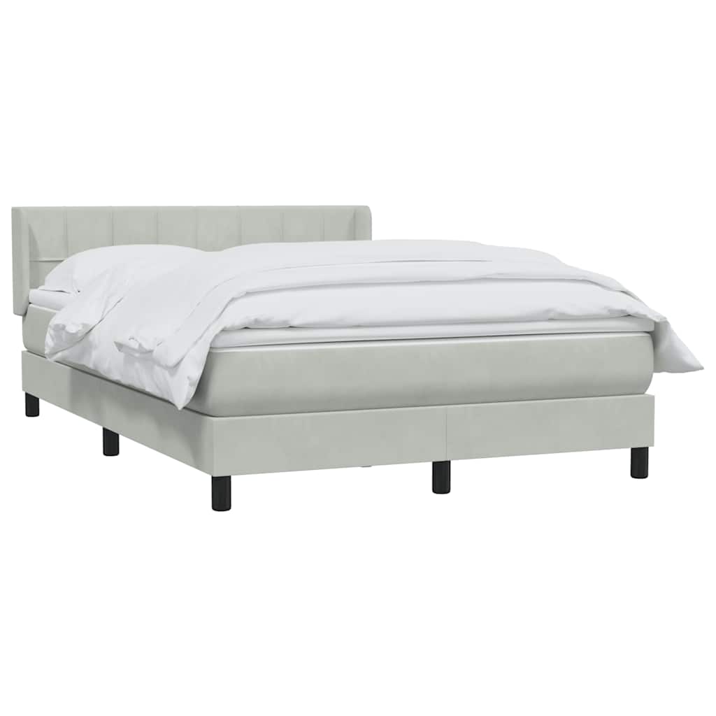 Boxspring met matras fluweel lichtgrijs 160x220 cm is nu te koop bij PeponiXL, paradijselijk wonen!