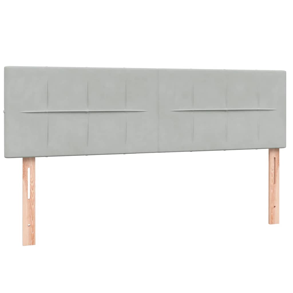 Boxspring met matras fluweel lichtgrijs 160x220 cm is nu te koop bij PeponiXL, paradijselijk wonen!