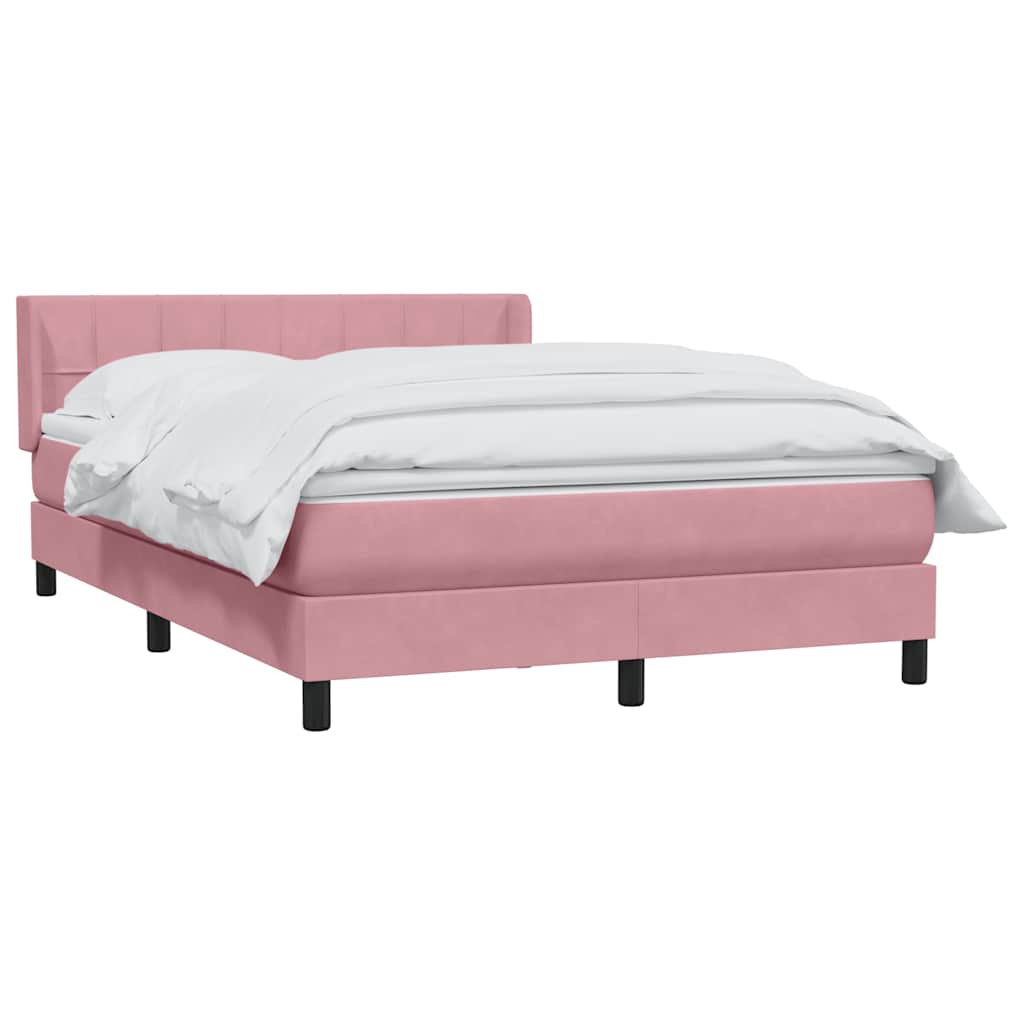 Boxspring met matras fluweel roze 160x220 cm is nu te koop bij PeponiXL, paradijselijk wonen!
