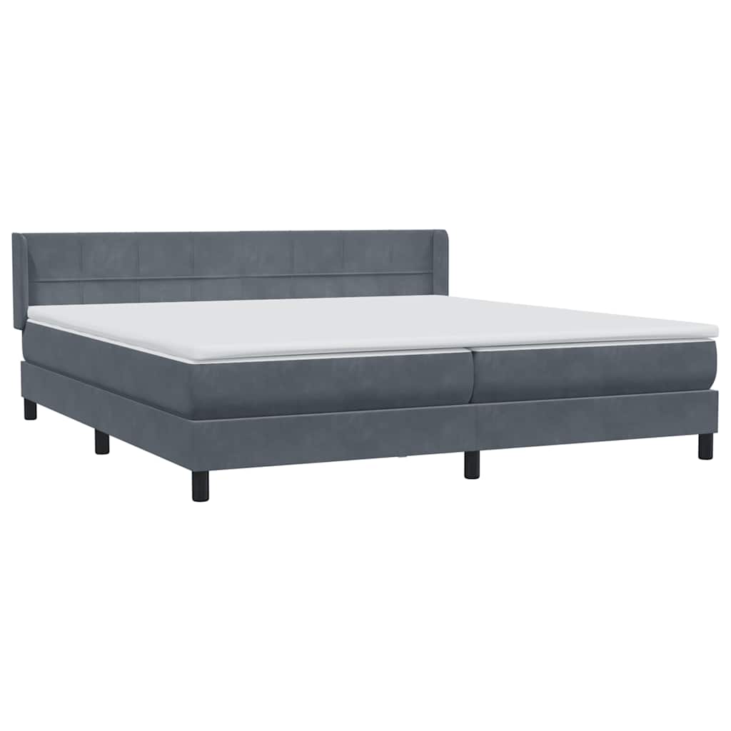 Boxspring met matras fluweel donkergrijs 180x220 cm is nu te koop bij PeponiXL, paradijselijk wonen!