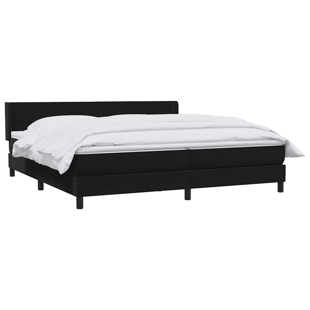 Boxspring met matras fluweel zwart 180x220 cm