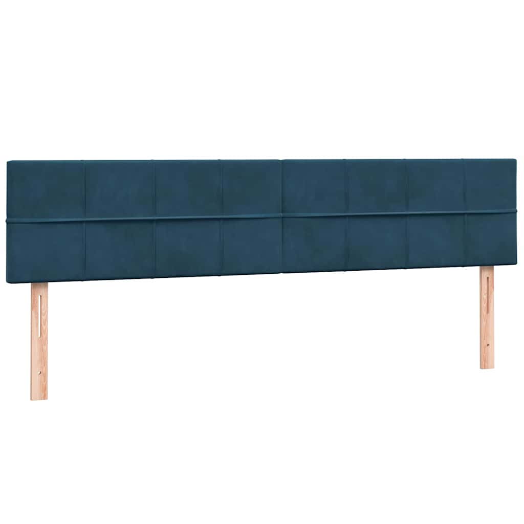 Boxspring met matras fluweel donkerblauw 180x220 cm