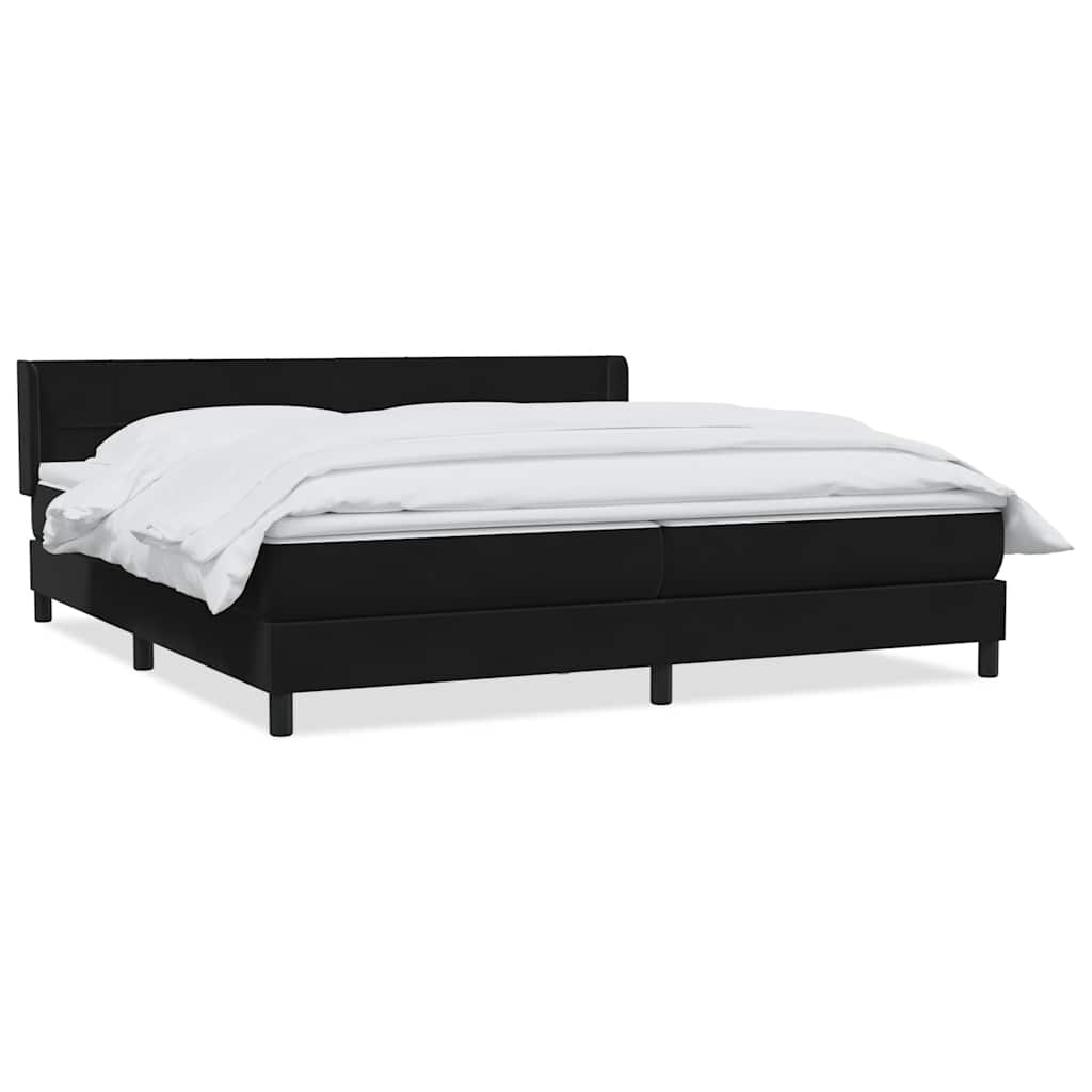 Boxspring met matras fluweel zwart 200x220 cm
