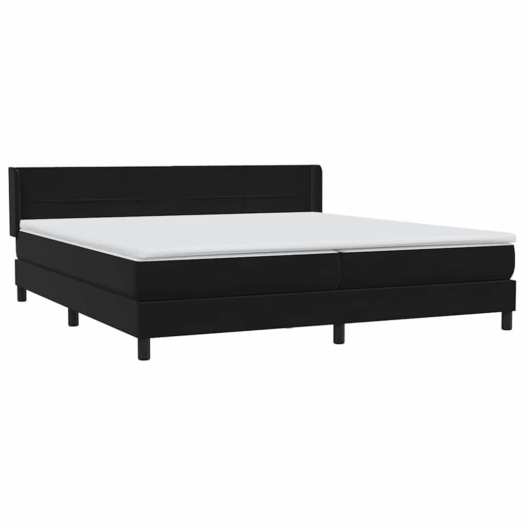 Boxspring met matras fluweel zwart 200x220 cm