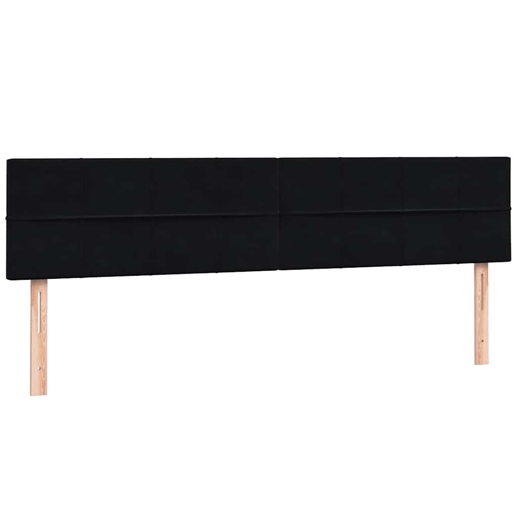 Boxspring met matras fluweel zwart 200x220 cm