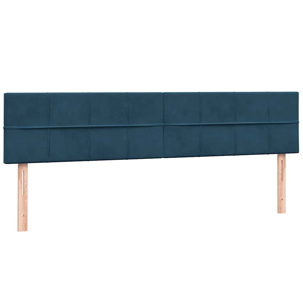 Boxspring met matras fluweel donkerblauw 200x220 cm