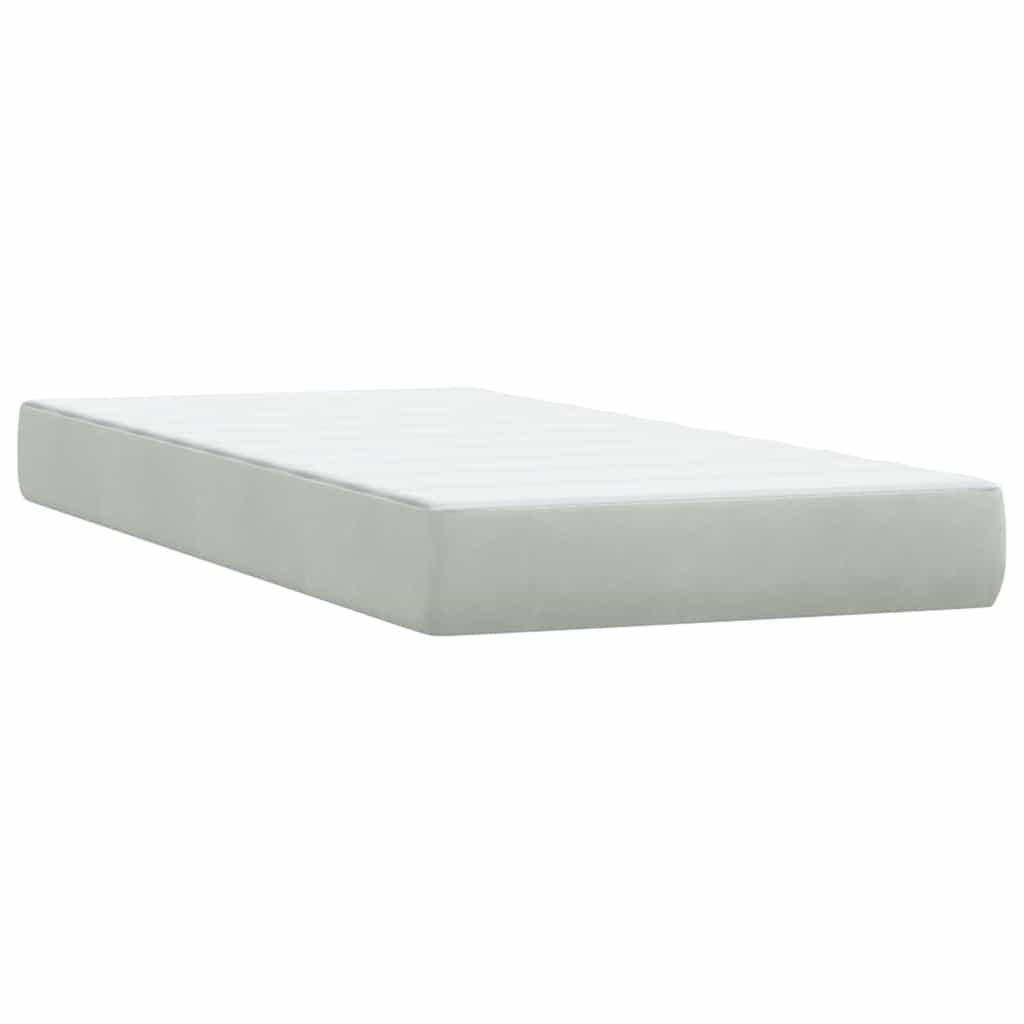Boxspring met matras fluweel lichtgrijs 80x210 cm is nu te koop bij PeponiXL, paradijselijk wonen!