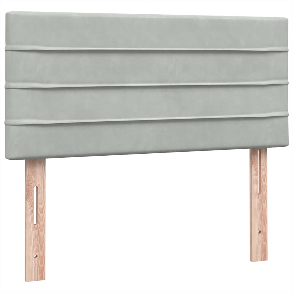 Boxspring met matras fluweel lichtgrijs 80x210 cm is nu te koop bij PeponiXL, paradijselijk wonen!