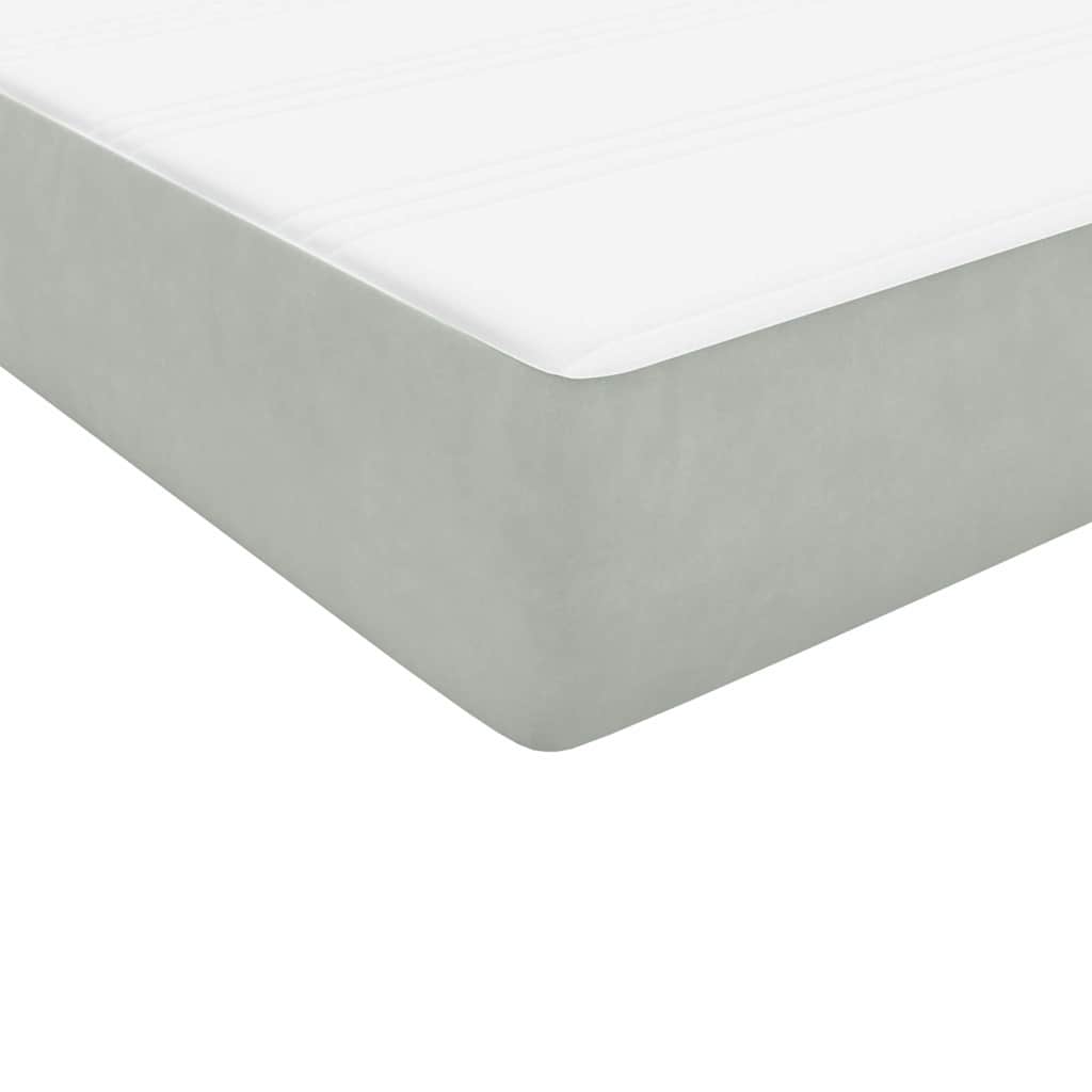 Boxspring met matras fluweel lichtgrijs 80x210 cm is nu te koop bij PeponiXL, paradijselijk wonen!