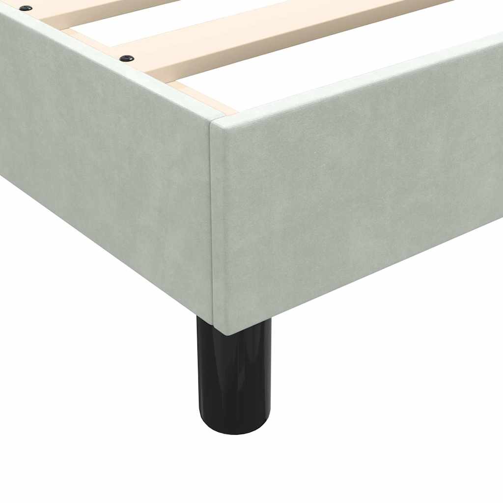 Boxspring met matras fluweel lichtgrijs 80x210 cm is nu te koop bij PeponiXL, paradijselijk wonen!