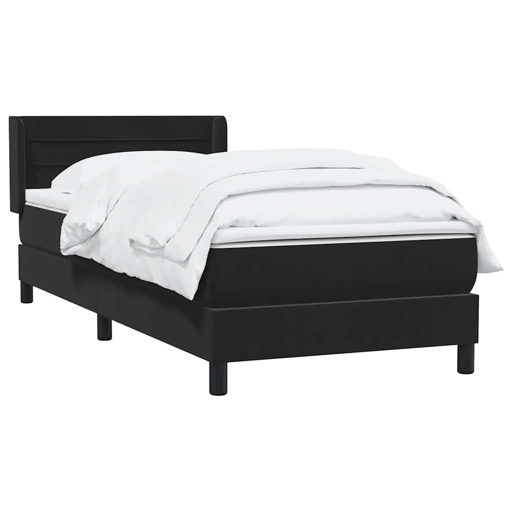 Boxspring met matras fluweel zwart 80x210 cm
