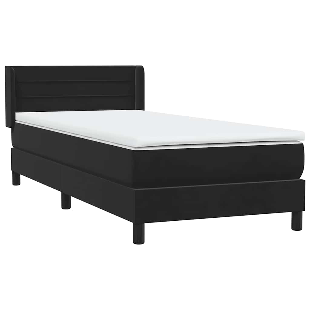 Boxspring met matras fluweel zwart 80x210 cm