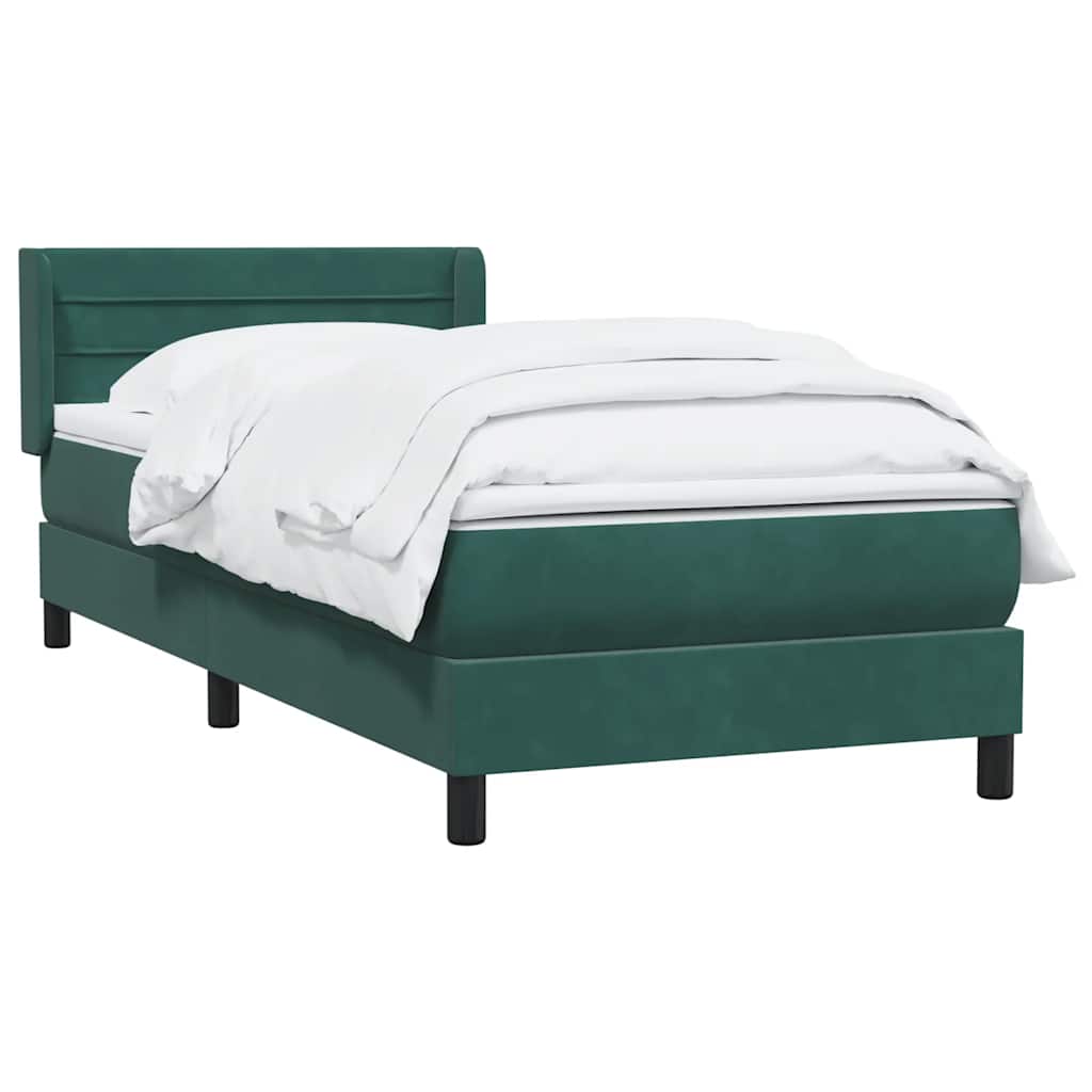 Boxspring met matras fluweel donkergroen 80x210 cm