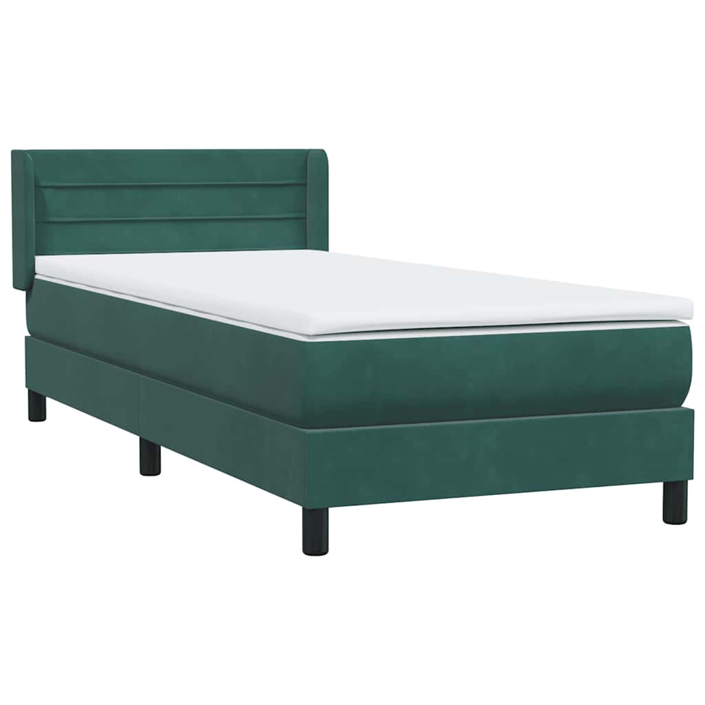 Boxspring met matras fluweel donkergroen 80x210 cm