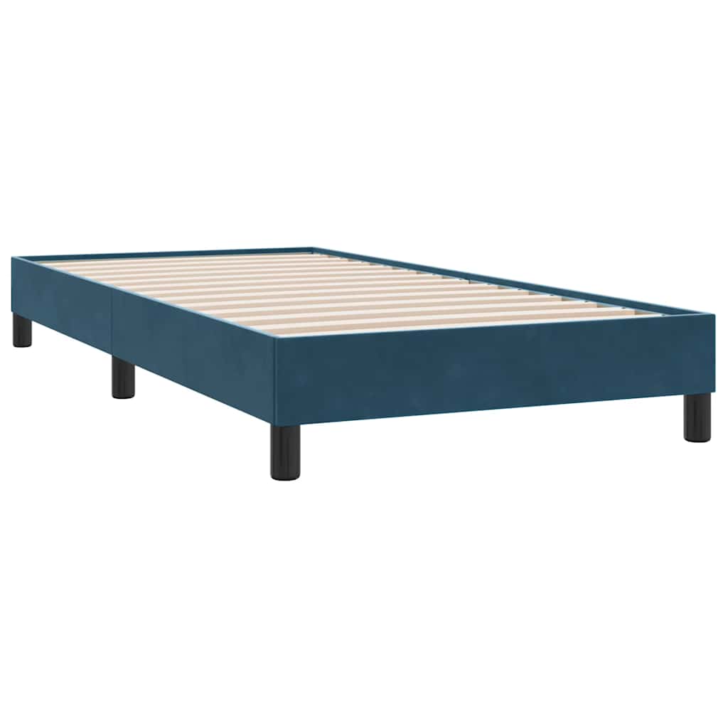 Boxspring met matras fluweel donkerblauw 80x210 cm