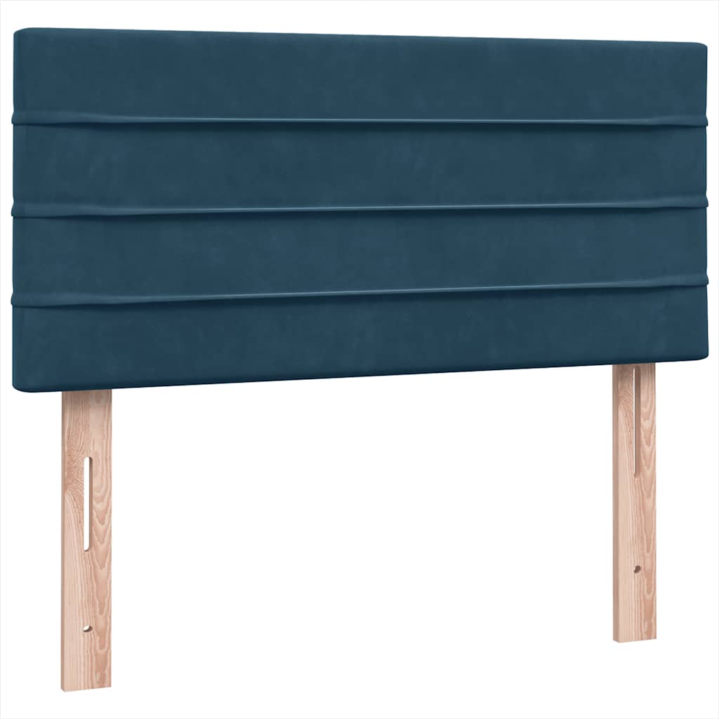 Boxspring met matras fluweel donkerblauw 80x210 cm
