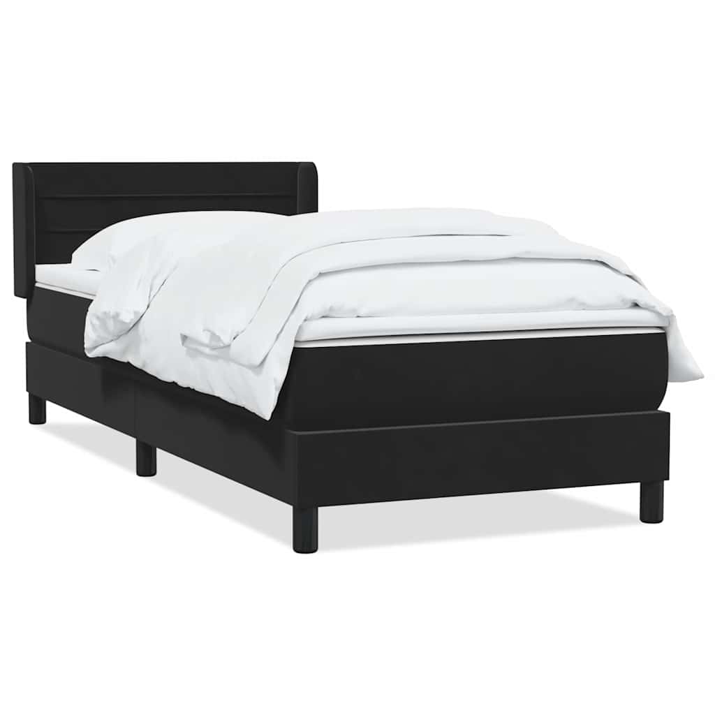 Boxspring met matras fluweel zwart 90x210 cm is nu te koop bij PeponiXL, paradijselijk wonen!