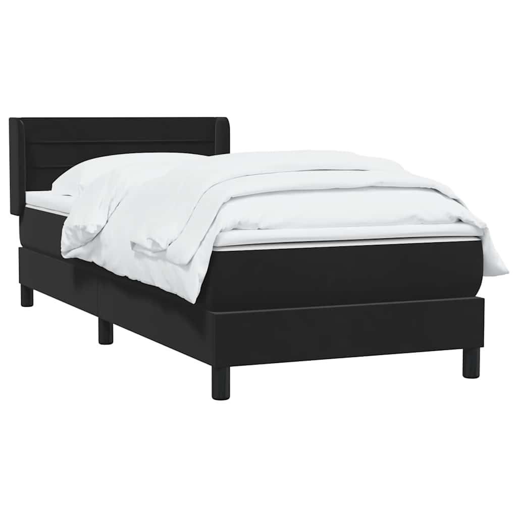 Boxspring met matras fluweel zwart 90x210 cm is nu te koop bij PeponiXL, paradijselijk wonen!