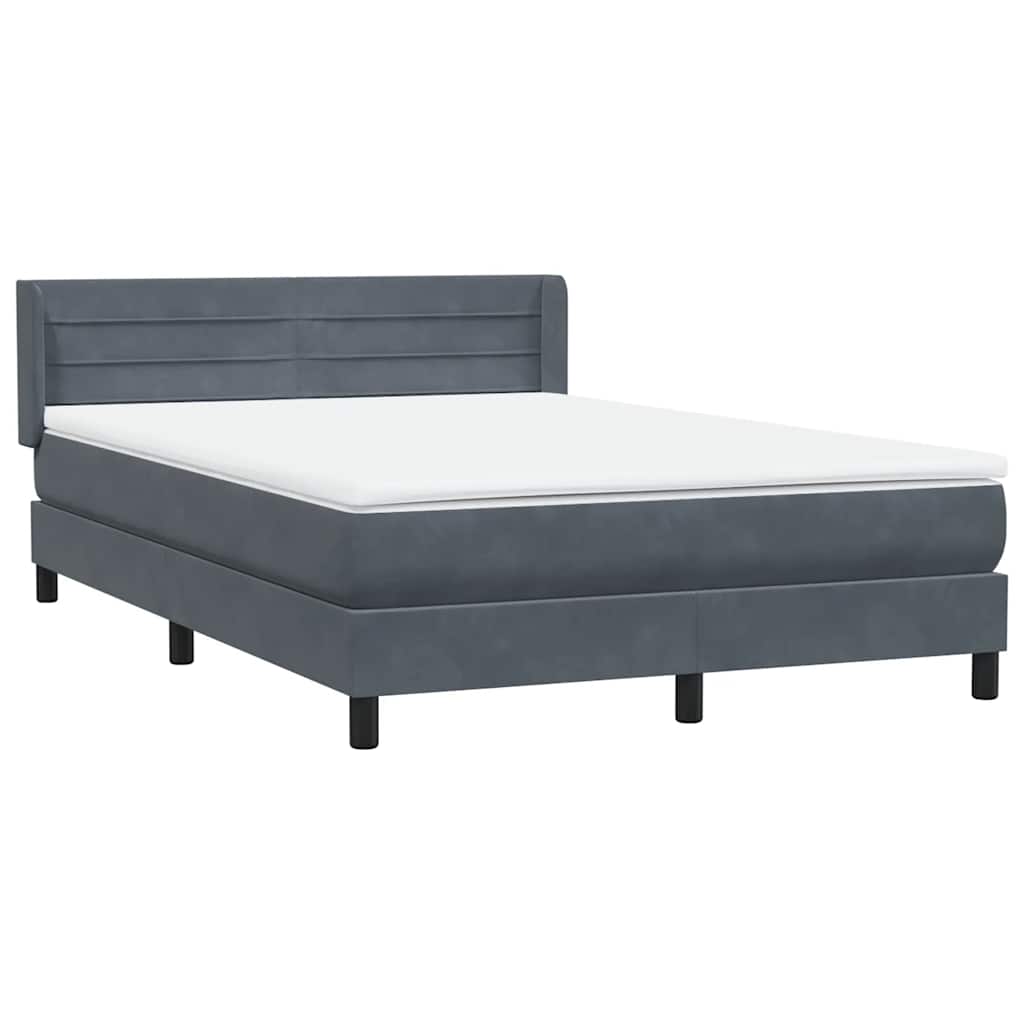 Boxspring met matras fluweel donkergrijs 140x210 cm is nu te koop bij PeponiXL, paradijselijk wonen!