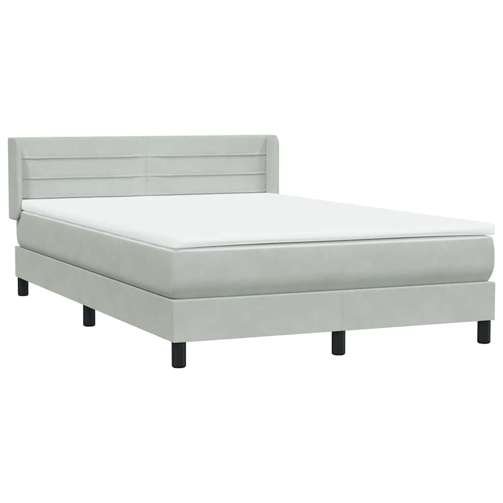 Boxspring met matras fluweel lichtgrijs 160x210 cm
