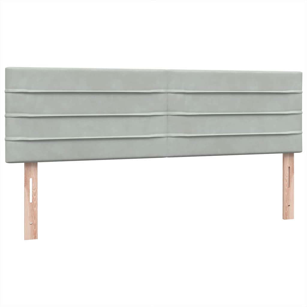 Boxspring met matras fluweel lichtgrijs 160x210 cm