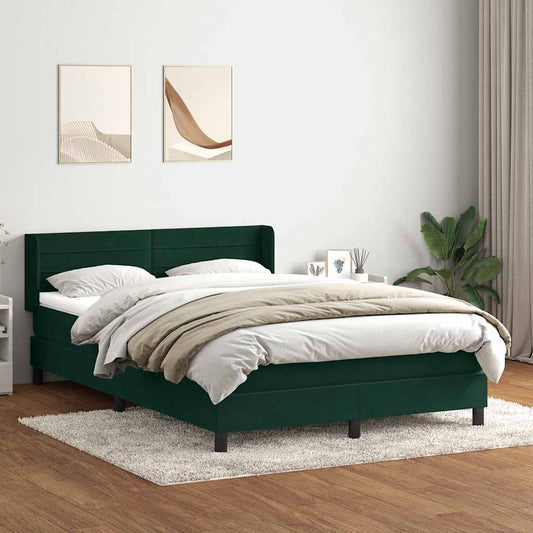 Boxspring met matras fluweel donkergroen 160x210 cm is nu te koop bij PeponiXL, paradijselijk wonen!