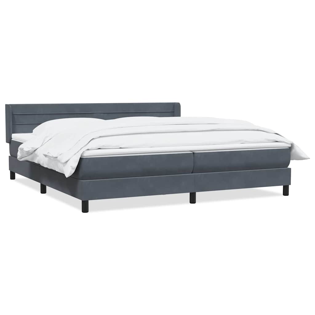 Boxspring met matras fluweel donkergrijs 180x210 cm is nu te koop bij PeponiXL, paradijselijk wonen!