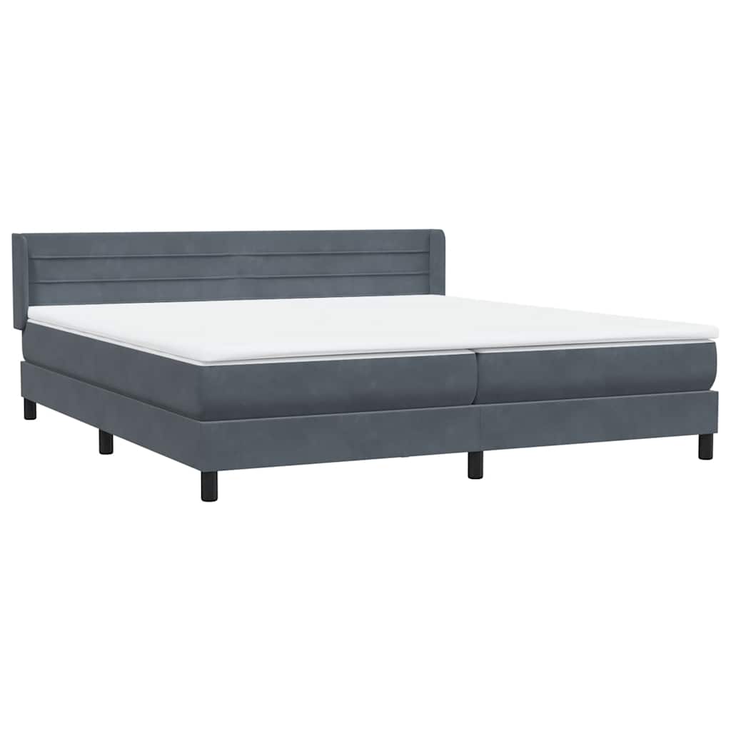 Boxspring met matras fluweel donkergrijs 180x210 cm is nu te koop bij PeponiXL, paradijselijk wonen!